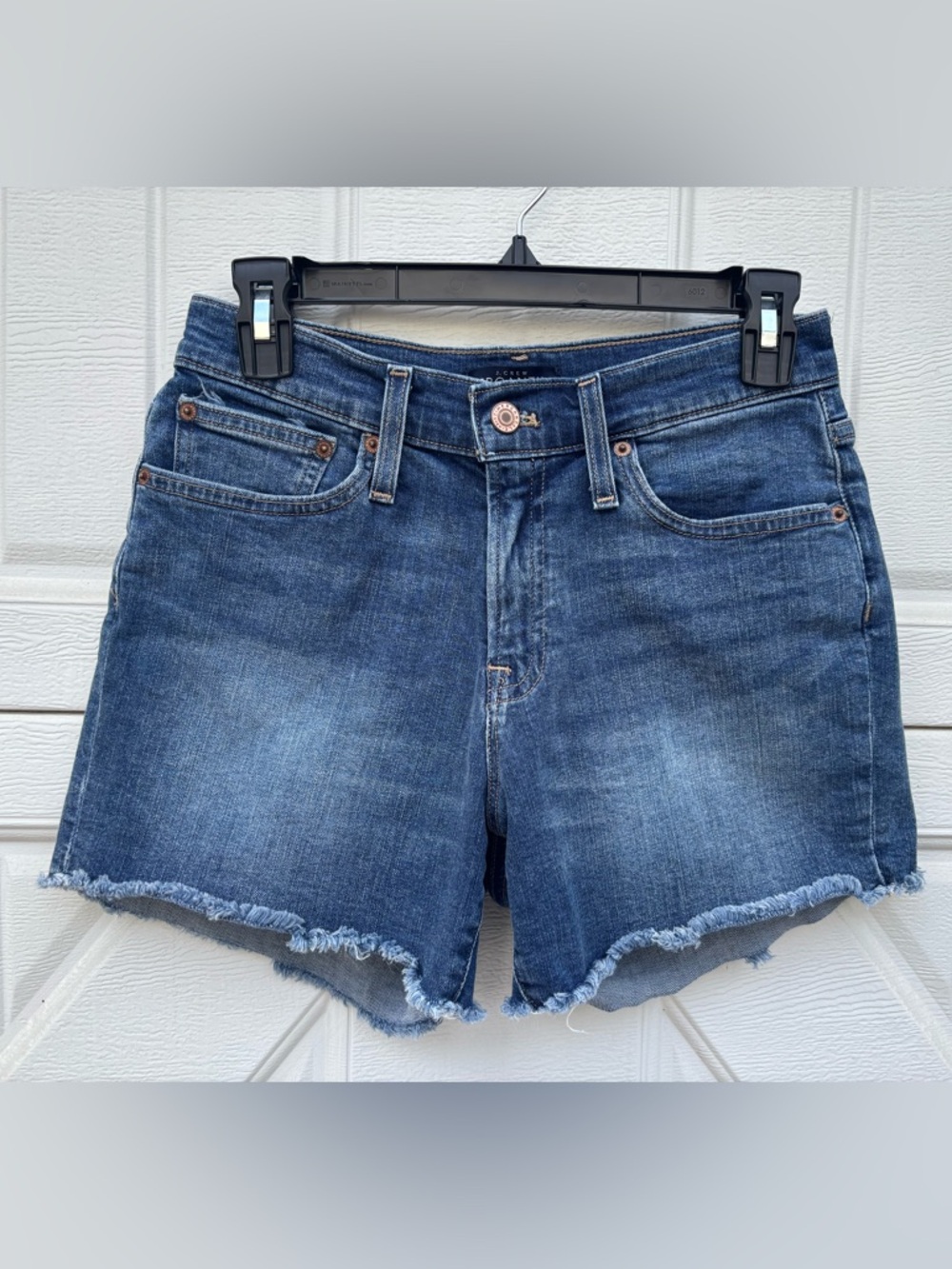 J.Crew Mercantile Denim Cutoff Shorts Size 25 Medium Wash Raw Hem